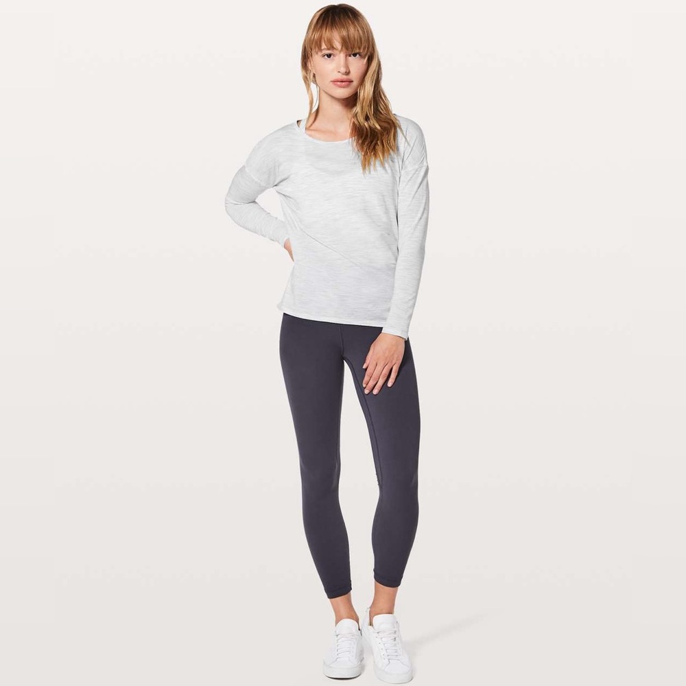 lululemon athletica Light Gray Long Sleeve Tee